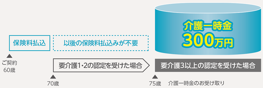 「あんしん介護（一時金）」のしくみ（ご契約例）図